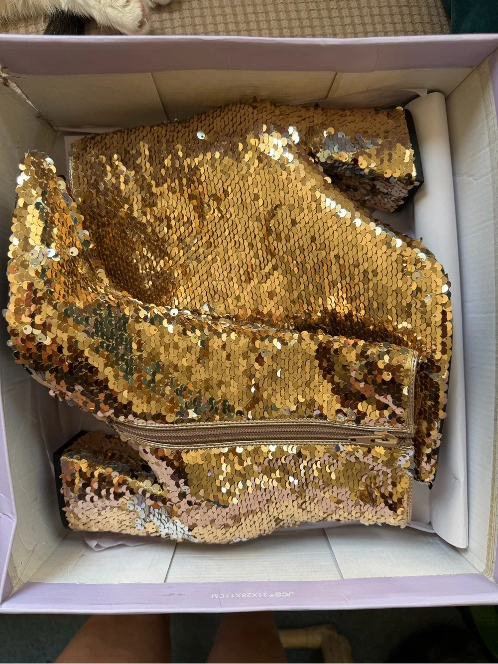 Madden Girl Silver/Gold Sequin REVERSIBLE Pointed Toe Heels - 8.5